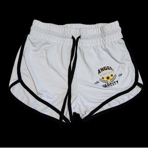 🌻 Rue21 Sunflower Drawstring Shorts – Juniors Size Small White & Black ·